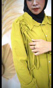 Kemeja Shela Top Crinkle Airflow High Quality / Size M L XL 2XL 3XL 4XL / Kemeja Variasi Serut