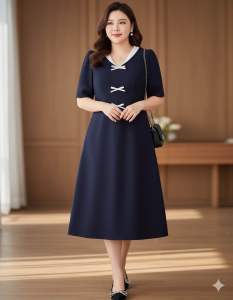 đầm công sở thắt nơ thanh lịch cao cấp vt99-0325