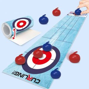 Leisurely Parent Child Fun Unforgettable Toy Sports 120X30cm Football Inspired Interactive Bowling Curling Mat Game