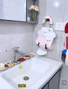 PU Hanging Tissue Bag Waterproof Top Handle Wall Hanging Napkin Dispenser Cute Space Saving Car Napkin Box Kitchen