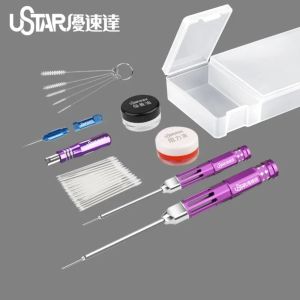 Ustar UA-90094 Airbrush Cleaning Kit for Gundam Military Model Making Tools Needle Nozzle Brush Cleaner Tools Hobby DIY Craft Tools