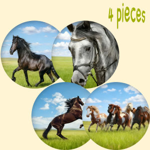 4-piece set - wooden placemat anti slip and heat-resistant desktop protection dining table decoration restaurant gift