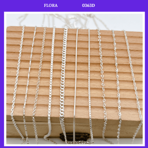 FLORA 0001D - Sợi dây chuyền bạc nhiều mẫu bán lẻ dây xích dây rối dây hộp ... dành cho bé