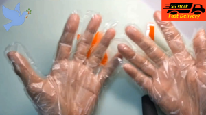 50 pairs - Disposable PE Gloves/ Individual Package/ Plastic Gloves/ Lab Food Grade Hand Gloves