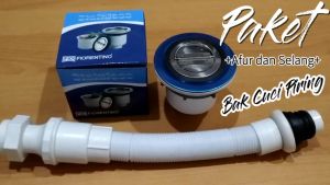 Paket Afur dan Selang Wastafel Bak Cuci Piring Fiorentino Putih