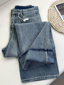 MANMI | Quần Jeans Đen Denim Ống Dài Ôm Cao
