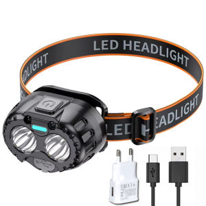 Đèn Pha LED Mạnh Mẽ 350LM XPE IPX4 Đèn Pin Khẩn Cấp Chống Nước Dùng Cho Câu Cá Ngoài Trời Cắm Trại Đi Bộ Đường Dài - Đèn Rảnh Tay Có Thể Điều Chỉnh