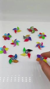12Pcs Colorful Windmill Petals Acrylic Fidget Spinner Toys Party Favors Supplies Birthday Gifts Carnival Bags Stuffers Fill