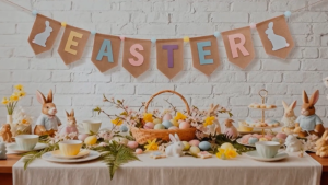Dây Cờ Nhiều Mẫu Trang Trí Lễ Phục Sinh - Easter Bunting Garland Vibrant Hanging Banners for Easter Decorations & Spring Home Decor LPS11
