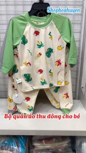 Bộ quần áo dài tay bé trai bé gái chất vải tăm lụa cao cấp siêu mềm mại tháng mát - bộ quần áo Dài tay mặc ngủ cho bé