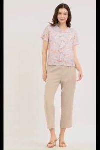 Krizia Ruffled Trim V-Neck Blouse Top