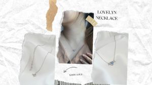 DAVINA Ladies Lovelyn Necklace Sterling Silver 925 - Kalung Wanita Perak S925 Love Biru Sayap