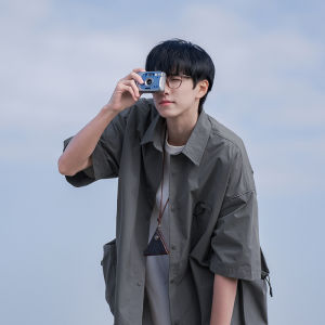 Loose Fit Mens Short Sleeve Shirt Casual American Style Summer Wear Cotton Youth Trendy Brand Outerwear Workwear Jacket