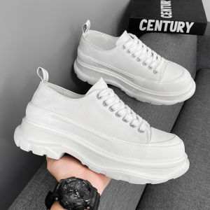 Casual Canvas Mens Shoes Summer High Top All-Match Thick Bottom Sports Heightening Black Cloth Shoes Trendy Mens Footwear