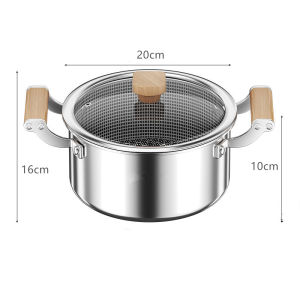 Stainless Steel Soup Pot Wok Honeycomb Non-Stick Pot With Lid Household Hot Pot Induction Cooker Gas Stove Universal Soup Pot