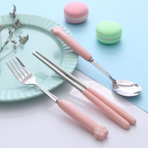 Ceramic Handle Portable Cutlery Set