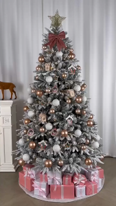 Green Christmas Tree Home Decor Christmas Decorations For Home Outdoor Decoration Tree 4/5/6FT Snow Flocked Christmas Tree