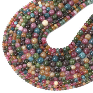 4-10mm 38cm/STR cầu vồng Tourmaline Hạt đá tổng hợp cho vòng cổ vòng tay tự làm làm đồ trang sức