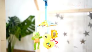 Ready Stock Bed Cot Crib Hanging Doll Baby Animal Stroller Crib Pram Bed Hanging Rotating Make Sound Soft Plush