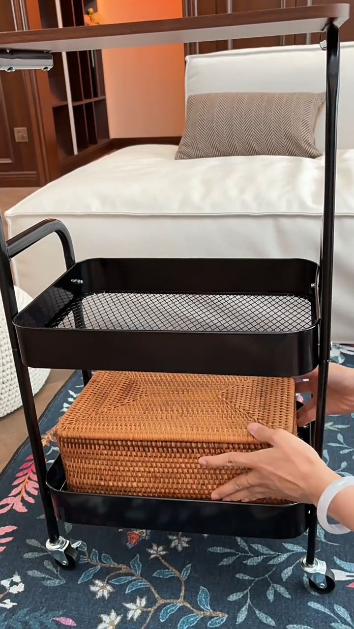 Storage side table Movable Sofa Side Table storage rack sofa table Multi-Layer Storage with wheels