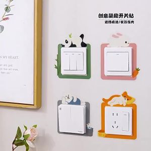 BOSSLU Stiker Saklar Lampu Bermotif Karakter Stiker Pelindung Frame Saklar Glow In The Dark