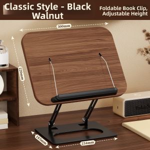 MINGZHUO | Adjustable Rotating Wood Reading Stand Book Holder