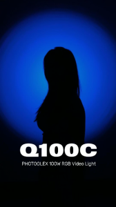 PHOTOLEX Q100C ไฟสตูดิโอ 100W สี RGB 36000 สี ระบบควบคุมอุณหภูมิอัจฉริยะ แบตเตอรี่ 72Wh เอฟเฟกต์ 21 โหมด ควบคุมกลุ่มผ่านแอป มืออาชีพ
