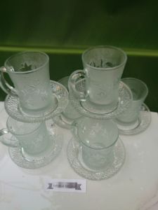 CANGKIR KOPI /gelas kopi bahan kaca motif bunga