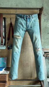 กางเกงยีนส์ผู้ชาย ทรงกระบอกเล็ก Jack Russel Handwerk J-BOB Slim Fit Acid Rust Spray