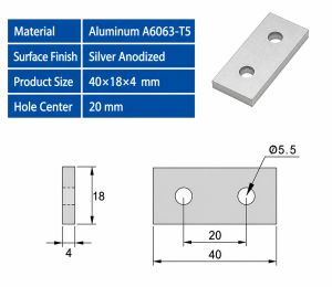 4Pcs 2/3/4 Holes Joining Strip Plate Aluminum Joint Board Connection for 20 Series Aluminum Profiles CNC Router 3D Printer Parts
