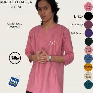 KURTA FATTAH 3/4 SLEEVE | KAIN CAMBRIDGE COTTON |