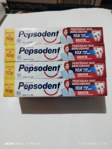 12 Pcs Pepsodent Pencegah Gigi Berlubang Merah Putih 75+10 g