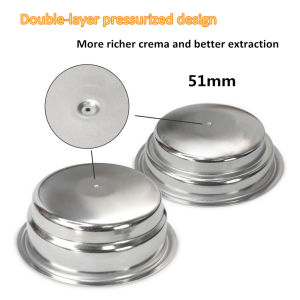 51mm Espresso Machine Filter Basket 304 Stainless Steel Double Layer Pressurized Single/Double Cup For Delonghi Coffee Machine