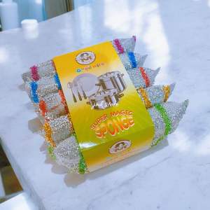 Spon Busa Cuci Piring Isi 5pc Penggosok Noda Makanan Piring Panci