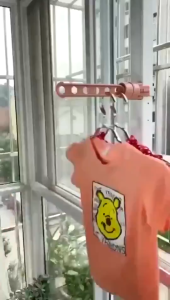 【Daily Suki Store】No-Drill 5-Hole Clothes Drying Rack-Portable Space-Saving Hanger for Balcony & Travel for Condos & Small Homes Fits Windows Doors & Walls