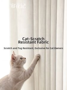 LIANHUAJI | Cat-Proof Drapery Drape Resistant to Tugging Minimalist Vertical Texture White Sheer Curtains
