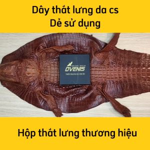 Dây thắt lưng liền Hông cá sấu N25D2 (Mặt vàng)