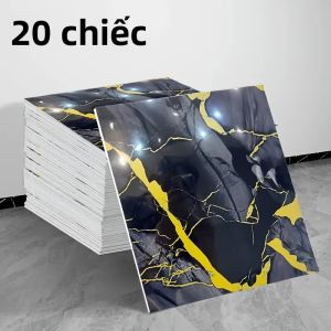 20 Chiếc Đá Cẩm Thạch Hoa Văn Tự Dán Tấm Tường Chống Thấm Nước Chống Ẩm Dễ Dàng Lắp Đặt Bắt Chước Ốp Phong Cách Cổ Điển Đồ Nội Thất Tầng Miếng Dán