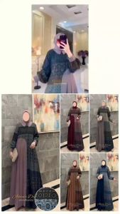 bintang exlusive gamis motif lionel richie terbaru elegant simple kekinian produk amore by ruby edisi akena dress