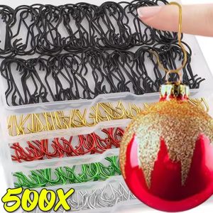500/50PCS Christmas Ornament Metal Hook Xmas Tree Balls Pendant Hanging G-Shaped Hooks Xmas New Year Party Home Decor Supplies