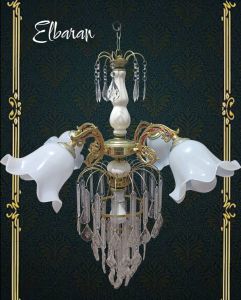 LAMPU HIAS CRYSTAL GRAND TULIP 4 CABANG 3 LAYER