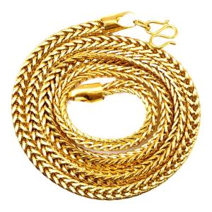 Mens Sand Gold Necklace Thickened Gold Plated Buckle Trendy Hip Hop Collarbone Chain World Style Alloy Jewelry for Men