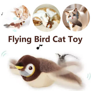 Flying Bird Cat Toy Interactive Cat Toys Rechargeable Chirping Flapping Bird(no Flying) Can Add Catnip Touch Activated Plush Toy