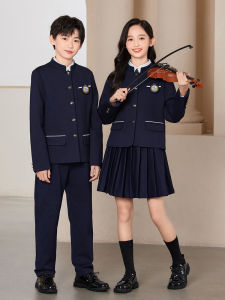 Childrens Chinese Style Four-Piece Suit School Uniform Primary School British Style Class Uniform Kindergarten Performance Outfit College Style