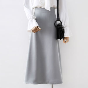 Váy Midi Chữ a Bằng Vải Satin Cổ Điển Dài Vừa Phải Cho Nữ Mùa Xuân Thu Mới Đa Năng Che Mông Thon Gọn Thanh Lịch Váy Chữ a