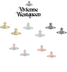 ต่างหู Vivienne Westqueen Saturn แท้สีสันสดใสเต็มเจาะอย่างเป็นทางการของแท้ Kika แฟชั่นเครื่องประดับ ผู้หญิง ตกแต่งหู