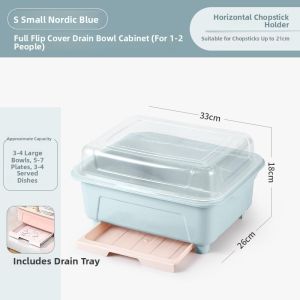 Besee | Dishware Storage Organizer With Lid and Drainage Dish Rack