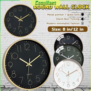 C.N. Wall Clock Silent Non-Ticking Round Wall Clock Modern Simple Style Fashion Watch