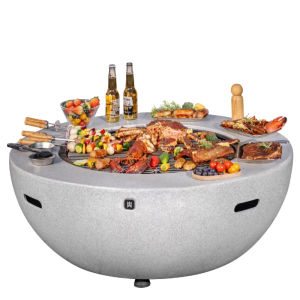 BAOLUOYOUXUAN | Outdoor Tea Boiling and Barbecue Fire Pit Large Metal Round
