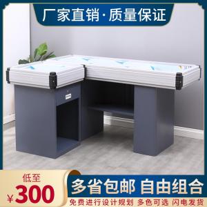 Stainless Steel Cash Register for Supermarket Convenience Store Pharmacy Fruit Shop Metal Corner Cash Desk with Frame Structure